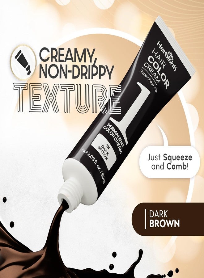 هيربيش كريم صبغة الشعر هيربيش رابيد إنفيوجن - صبغة شعر بنية داكنة 3N دائمة في دقيقة واحدة مع مشط للتوزيع، لون شعر لتغطية الشيب، خالٍ من الأمونيا، بتقنية كورية حاصلة على براءة اختراع، 2.03 أونصة سائلة - Image 3